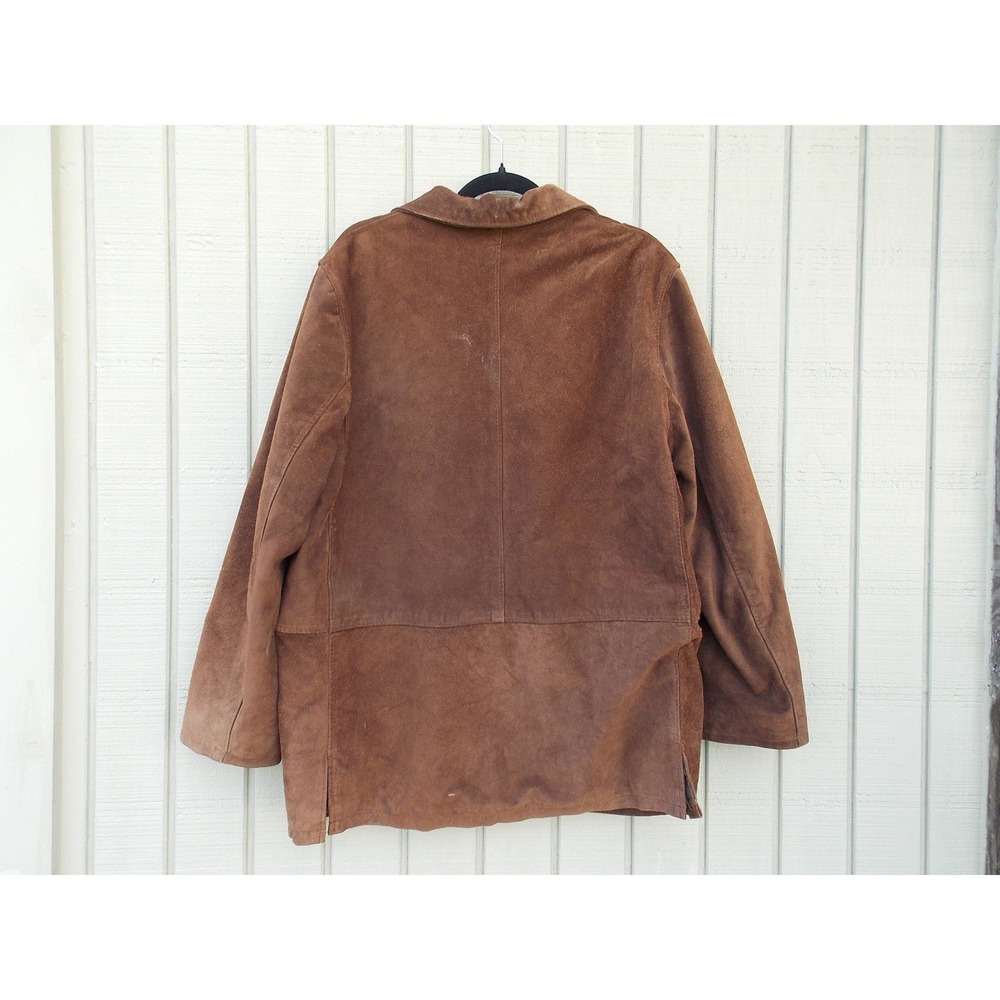 Casual Corner Suede Leather Barn Jacket Vintage Women Size 12 Brown Made Italy - Picture 9 of 9